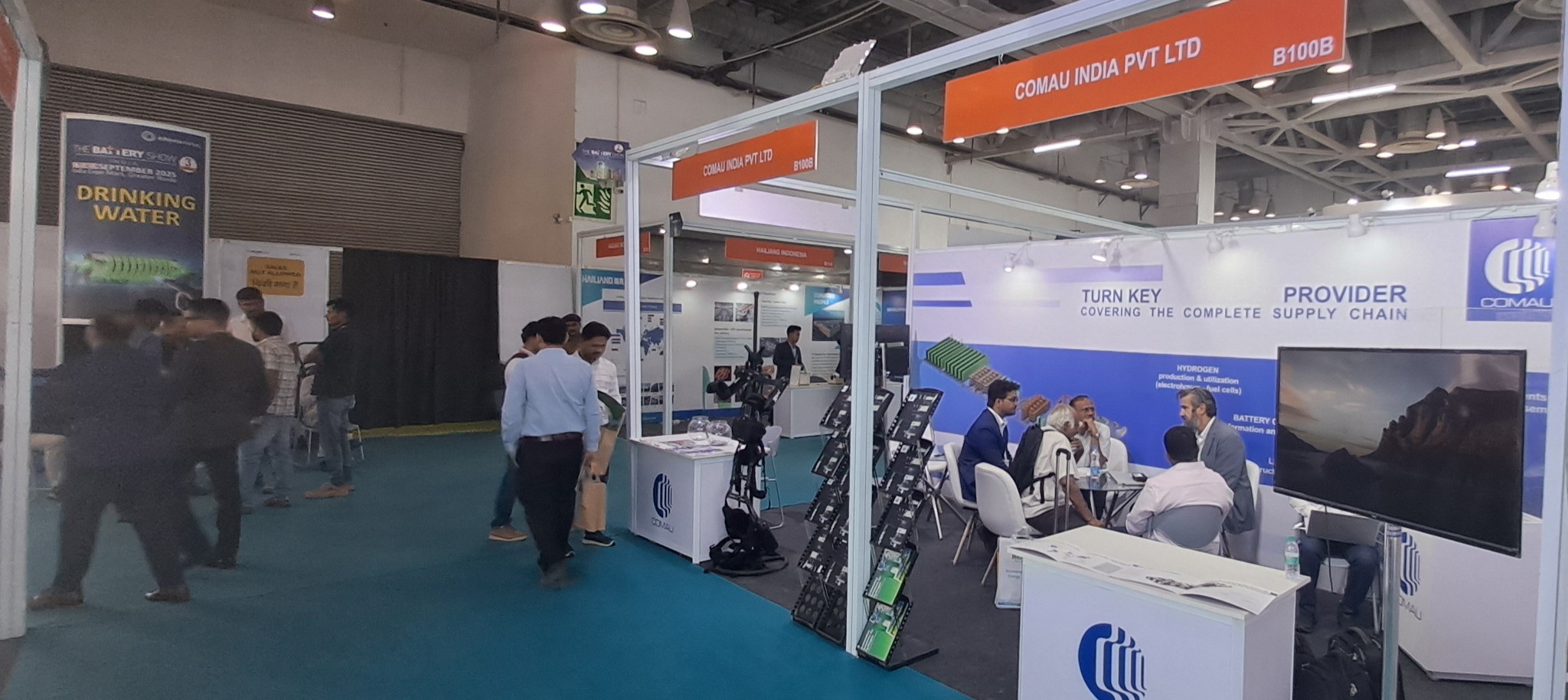 Comau booth at the Batteru Show India 2024